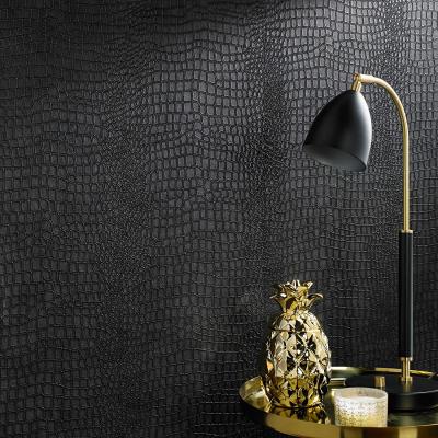 China Modern Hot Selling Beauty Leather Crocodile Pattern Wall Paper Self-adhesive Wild Kitchen Waterproof Wallpaper for sale