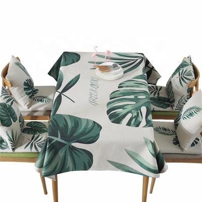 China European pastoral digital printing waterproof polyester 100% cotton and tablecloth hotel round tablecloth simple linen table mat for sale