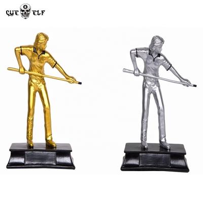 China 2020 modern style billiard trophy cueelf gold and silver winner new in souvenir for sports awards for sale