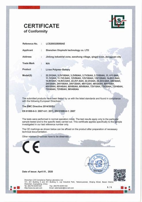 CE - Shenzhen Xinpinzhi Technology Co., Ltd.