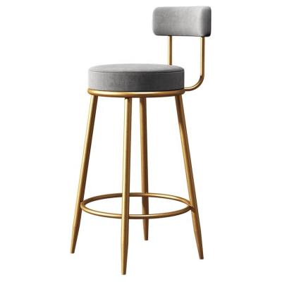 China Modern Nordic Simple Bar Chair Household Bar Chair Iron Back Metal Foot High Bar Stool for sale