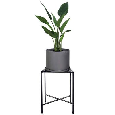 China Modern Folding Standing Display Metal Iron Flower Pot Hanging Shelf Rack for sale