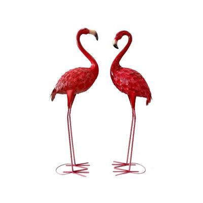 China Europe Large Yard Animal Iron Flamingo Decoration Super Life Size Statue for sale