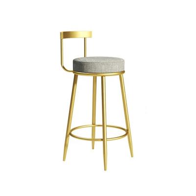 China Gold Modern Home Luxury Metal Leather Velvet Kitchen Cheap Modern Bar Stools for sale