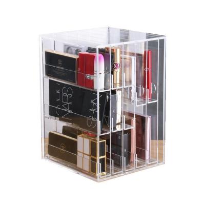 China Custom Wholesale Transparent Eyeshadow Storage Box OEM Makeup Acrylic Organizer With Drawers for sale