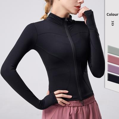 China Other Women's Fall And Winter Workout Jackets Women Slim Top Sports Sleeve Long Zipper Training And Jogging Wear for sale