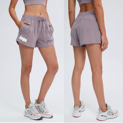 China 2021 Summer New Arrival Breathable Line Up Lemon Fitness Lulu Lemon Feeling Shorts Female Breathable Quick Dry Second Skin Solid for sale