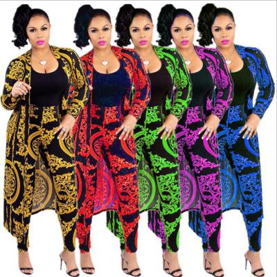 China 2020 OTHER Women's Fashion Women's Casual Long Coat Jacket Suit Two-Piece Set for sale