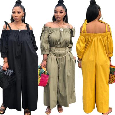 China Other Autumn Overalls For Women Spaghetti Strap Dress Wide Leg Loose Plus Size Overalls for sale