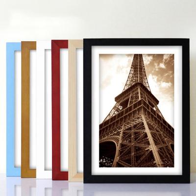 China Durable Eco-Friendly Picture Frames Solid Studio 5 6 7 8 12 A4 A3 Inch Wooden Photo Wall Painting Frame Photo Album for sale