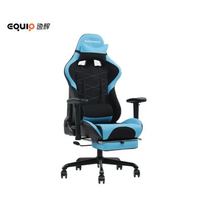 China Eco Sofa Chair Modern Office Lounge Convertible Blue Leather Chair Back Support Gaming Chair With Footstool for sale