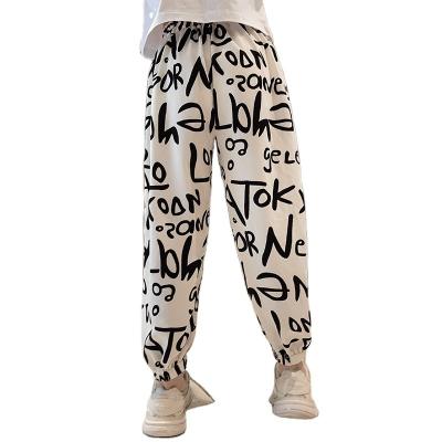 China Quality guaranteed QUICK DRY children's clothing girls' feet pants brand with letters print summer casual children's pants for sale