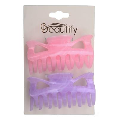 China Korean Style Hair Rack Claws Clips 2pc Acrylic Claw Clips For Women And Girls Fashionable Shark Clips Used In Daily Life for sale