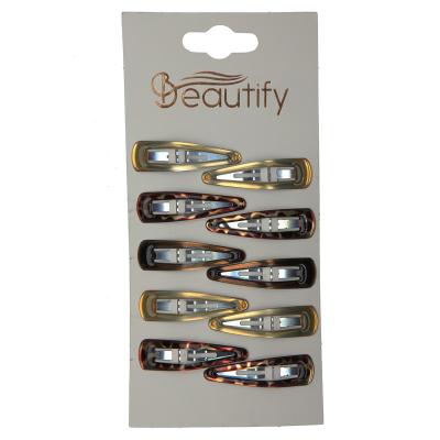 China Hair Rack 10 PC 4.8cm Epoxy Coated Snap Clips Anti-Slip Hair Clip For Women And Girls Classic Fashion Hair Accessories For Daily Life for sale