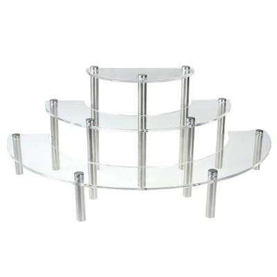 China Round 3-layer acrylic dessert table set acrylic self-service cake dessert cake display stand for sale