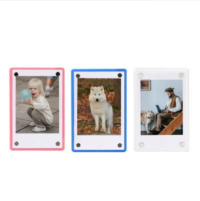 China Simplicity Polaroid 3 Inch Acrylic Fridge Magnet Picture Photo Frame for sale