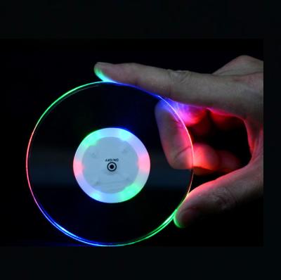 China New Product Acrylic Snap Button Switch Coaster Sustainable Acrylic Led Lager Coaster Led for sale