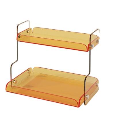 China Nordic Acrylic Two Layers Stored Living Bathroom Rack Cosmetics Desktop Storage Box for sale