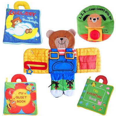 China Eco-Friend Baby Intelligence Development Cloth Baby Cloth Toys Educational Book Soft Early Education Books for sale