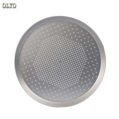 China Large 16 Inch Sustainable Stackable Aluminum Alloy Round Pizza Baking Tray Pan for sale