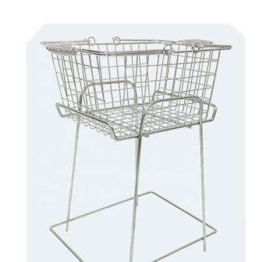 China Viable Silver Wire Mesh Storage Metal Baskets For Shopping Market for sale