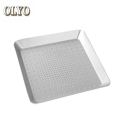 China 8 Inch Sustainable Square Aluminum Alloy Perforated Pizza Sheet Baking Trays / Pans for sale