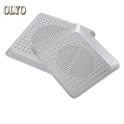 China 8 Inch Sustainable 9 Inch Bread Cake Aluminum Perforated Pizza Pan Baking Trays for sale