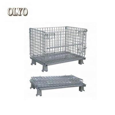 China Galvanized steel collapsible collapsible metal storage cage/warehouse turnover cage for sale