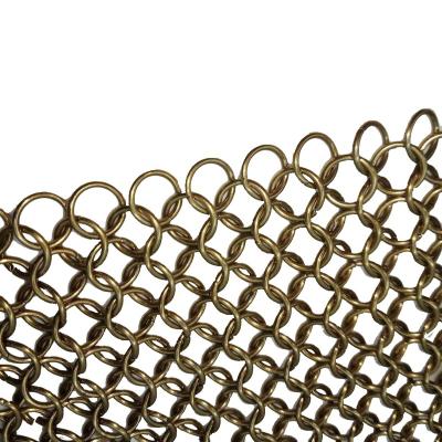 China Long Life Brass Copper Stainless Steel Chainmail Ring Mesh / Decorative Chainmail Metal Mesh for sale