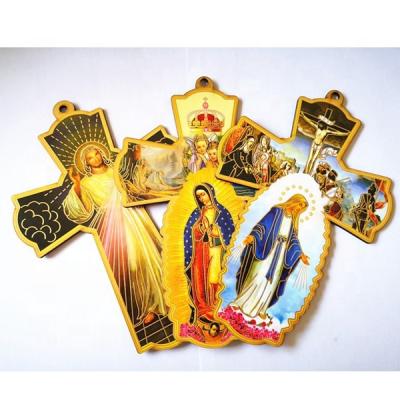 China Europe Factory Wholesale Wall Decorative Handcraft Religious Catholic Wooden Crucifix Craft for sale