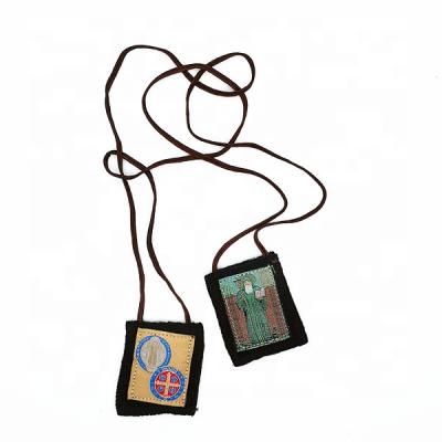 China Religious Escapulario SCAPULAR of BENEDICT de LAINE religious of SAINT de BROWN BY THE COLLIER P8L05 CATHOLIC Scapular for sale