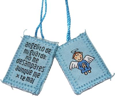 China Virgen De Guadalupe Blessed Necklace Scapular Small Angel Children Blue Scapular For Children Religious Gifts for sale