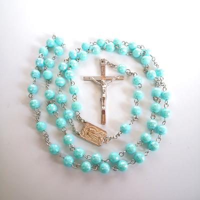 China Religious Green 6MM Acrylic Cheap Rosary Beads Necklace For Promotional Gifts for sale