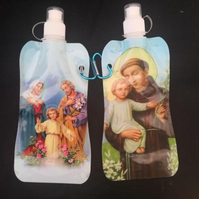 China Gift & Craft 500ml Catholic Holy Water PVC Plastic Pouch For Catholic Gifts for sale