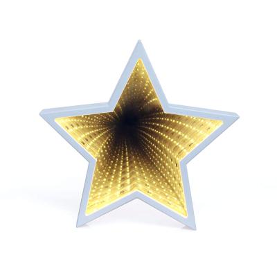 China Creative Focus Lighting Five-pointed Star Infinity Mirror Light Gift Lamp Tunnel Lights for sale