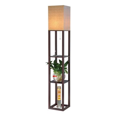 China Traditional foyer brand MDF lamp body brown color bedroom / living room /USB charged for sale