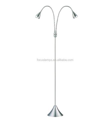 China Modern foyer lighting good design of LED floor lamp made with two switch on the tube and two shades for sale