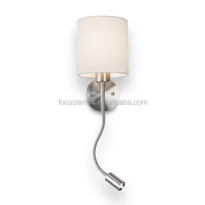 China Modern Foyer Lighting E26/E27+LED 3W Hotel Wall Light With Chrome Metal for sale