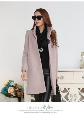 China fashion high collar ladies elegant pure cashmere coat à venda