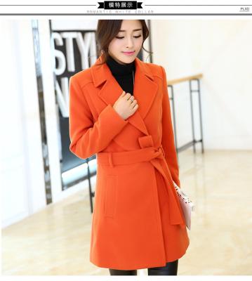 China 2016 fashion women turn-down collar polyester coat elegant coats à venda