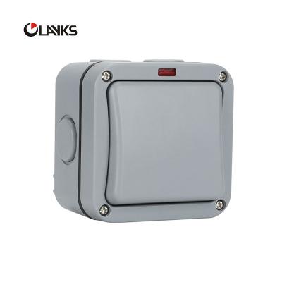 China Reactive Waterproof Switch GWP-14 IP66 1 Gang 2 Copper Way Plug On Waterproof Switch for sale