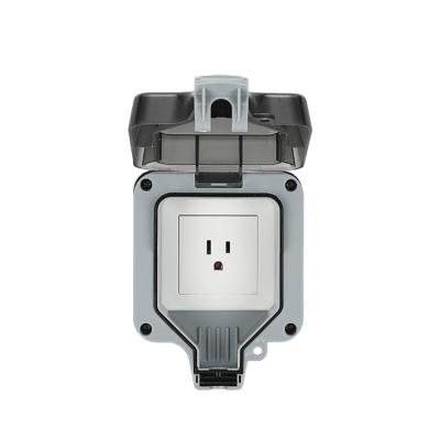 China Waterproof Power Switch WPS-US101 Electrical Socket Residential / Multi-Purpose Outdoor Waterproof Dual Outlet Socket for sale