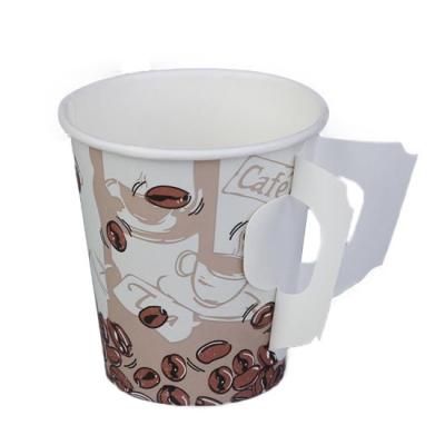 China Recyclable Paper Cup For Hot Drinks 8oz 10oz 12oz 16oz Logo Coffee Custom Paper Cup With Handle for sale