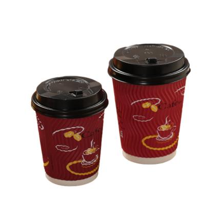 China Factory Direct Sales Recyclable High End Ripple Wall Coffee Takeaway Paper Cup With High Quality Comfortable Price for sale