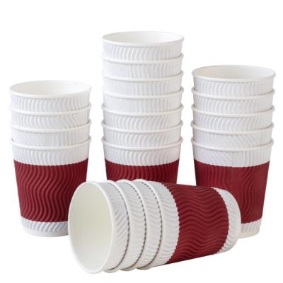 China Recyclable Factory Wholesale Thickened PE Coated Ripple Wallpaper Cups For Commercial Use for sale