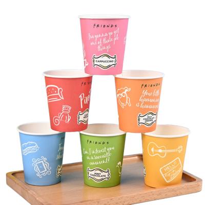 China Wholesale Recyclable Printing 6oz 7oz 8oz 9oz 10oz Single Wall Paper Cup With Lid for sale