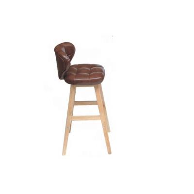 China Eco-friendly wood frame leather back chair comfortable barstool umpire chair for modern bar table bar furniture for sale