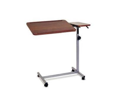 China Modern Hot Sale Wooden Adjustable Over Bed Table Hospital Overbed Swivel Top for sale