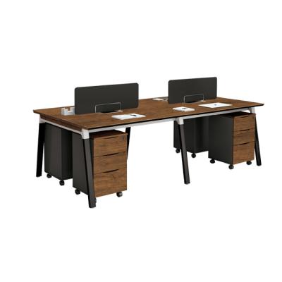 China Single person 4 person office desk computer table 2 panel face to face office furniture workstation for sale