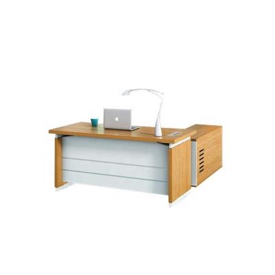 China Modern L Shaped Melamine Manager MDF Furniture Board Office Executive Desk for sale